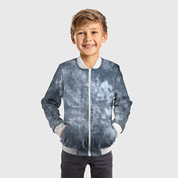 Бомбер детский Абстракция - gray-blue, цвет: 3D-белый — фото 2