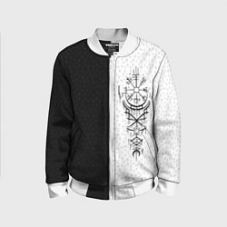 Бомбер детский Вегвизир и став бессмертия в рунах, цвет: 3D-белый