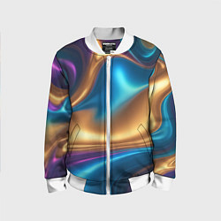 Бомбер детский Сплавы разноцветные, цвет: 3D-белый