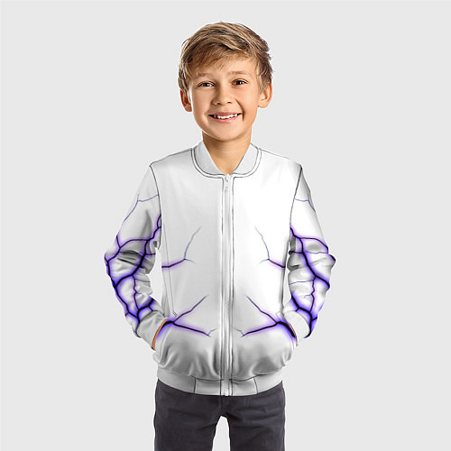 Детский бомбер Color white purple / 3D-Белый – фото 3