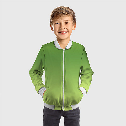 Детский бомбер Color green yellow / 3D-Белый – фото 3