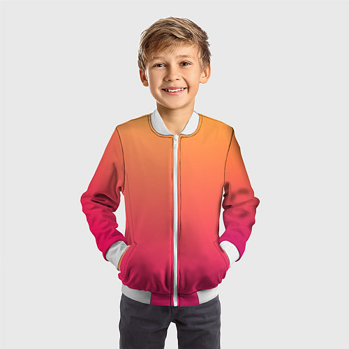 Детский бомбер Color orange pink / 3D-Белый – фото 3