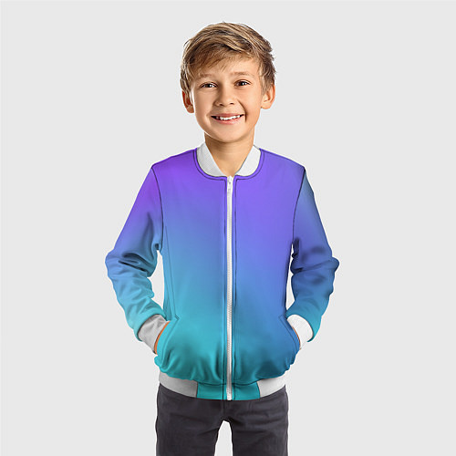Детский бомбер Color multi-colored gradient / 3D-Белый – фото 3