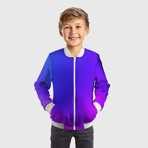 Детский бомбер Color multicolored gradient / 3D-Белый – фото 3