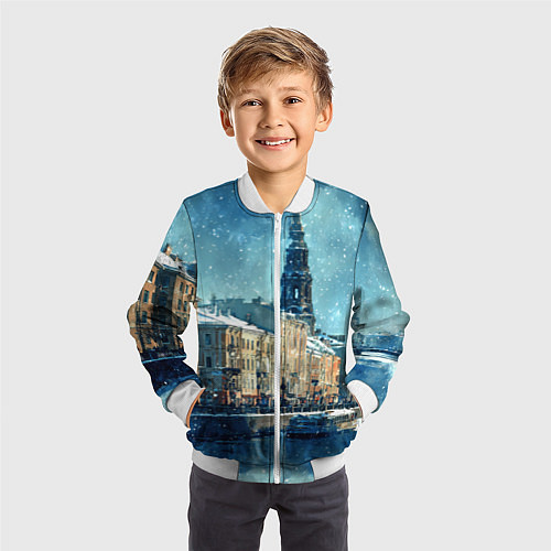 Детский бомбер Снегопад в Санкт-Петербурге / 3D-Белый – фото 3