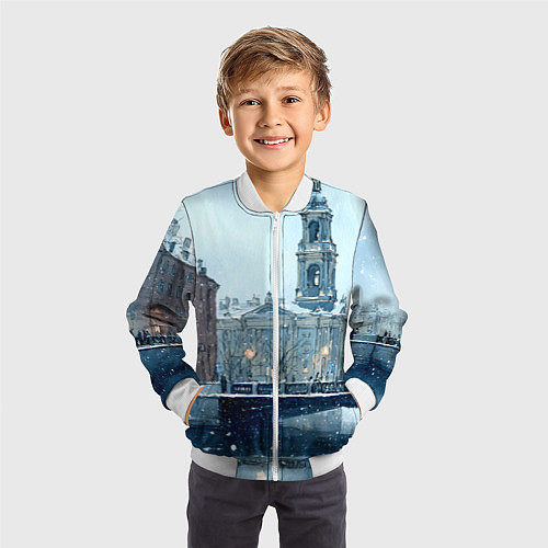 Детский бомбер Зимний Питер / 3D-Белый – фото 3