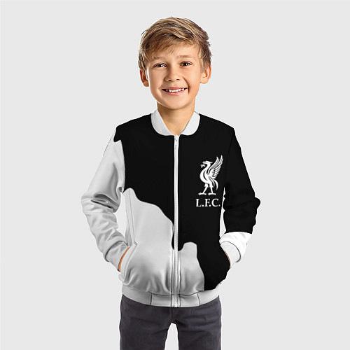 Детский бомбер Ливерпуль краски разводы / 3D-Белый – фото 3