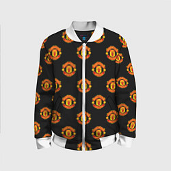 Бомбер детский Manchester United Pattern, цвет: 3D-белый