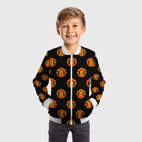 Детский бомбер Manchester United Pattern / 3D-Белый – фото 3