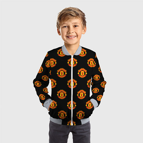 Детский бомбер Manchester United Pattern / 3D-Серый – фото 3