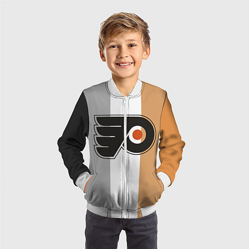 Детский бомбер Philadelphia Flyers / 3D-Белый – фото 3