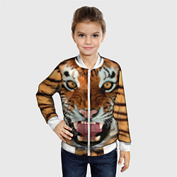 Бомбер детский Взгляд тигра, цвет: 3D-белый — фото 2