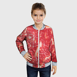 Бомбер детский Мясо, цвет: 3D-серый — фото 2