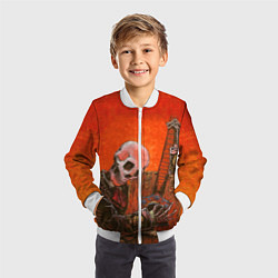 Бомбер детский Скелет с гитарой, цвет: 3D-белый — фото 2