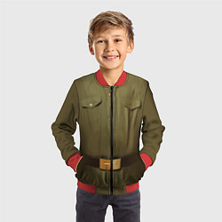 Бомбер детский Униформа солдата, цвет: 3D-красный — фото 2