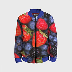 Бомбер детский Berries, цвет: 3D-синий