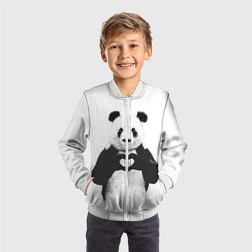 Детский бомбер Panda Love / 3D-Белый – фото 3