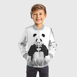 Бомбер детский Panda Love, цвет: 3D-серый — фото 2