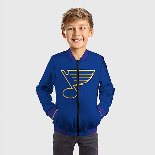 Детский бомбер St Louis Blues: Tarasenko 91 / 3D-Синий – фото 3