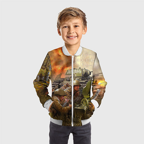 Детский бомбер День победы / 3D-Белый – фото 3