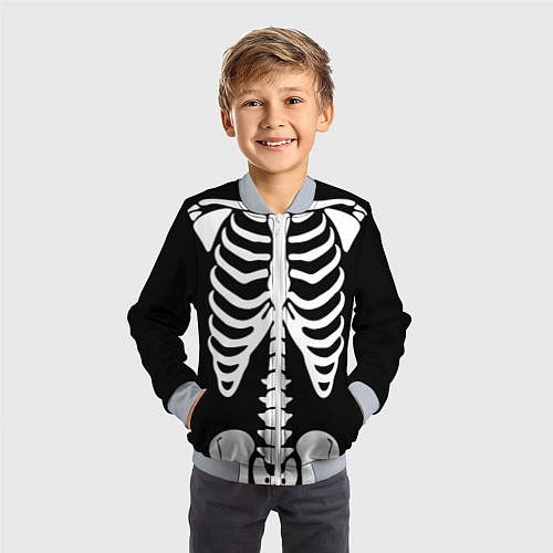 Детский бомбер Скелет / 3D-Серый – фото 3