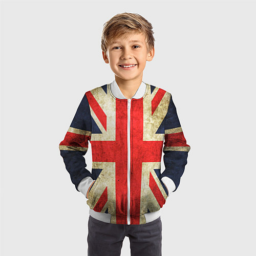 Детский бомбер Великобритания / 3D-Белый – фото 3