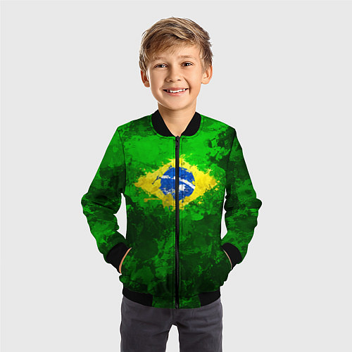 Детский бомбер Бразилия / 3D-Черный – фото 3