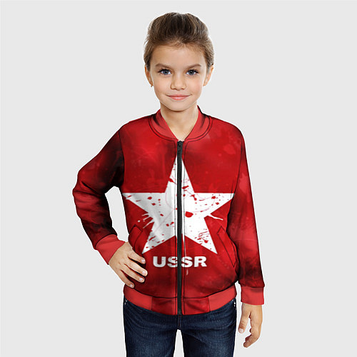 Детский бомбер USSR Star / 3D-Красный – фото 4