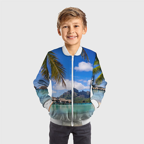 Детский бомбер Бора-Бора / 3D-Белый – фото 3