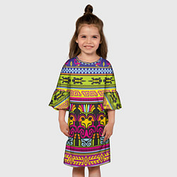 Платье клеш для девочки Мексика, цвет: 3D-принт — фото 2