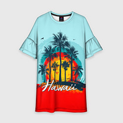 Платье клеш для девочки HAWAII 6, цвет: 3D-принт