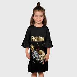 Платье клеш для девочки Gold Fishing, цвет: 3D-принт — фото 2
