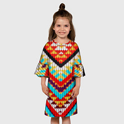 Платье клеш для девочки Вышивка шерстью, цвет: 3D-принт — фото 2