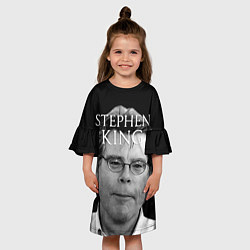 Платье клеш для девочки Стивен Кинг - Король ужасов, цвет: 3D-принт — фото 2