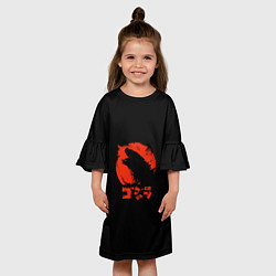 Платье клеш для девочки Godzilla, цвет: 3D-принт — фото 2
