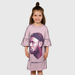 Платье клеш для девочки LeBron James: Poly Violet, цвет: 3D-принт — фото 2
