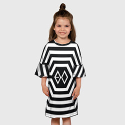 Платье клеш для девочки EXO Geometry, цвет: 3D-принт — фото 2