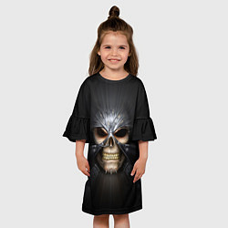 Платье клеш для девочки Скелет в маске, цвет: 3D-принт — фото 2