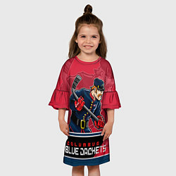 Платье клеш для девочки Columbus Blue Jackets, цвет: 3D-принт — фото 2