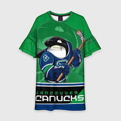 Платье клеш для девочки Vancouver Canucks, цвет: 3D-принт