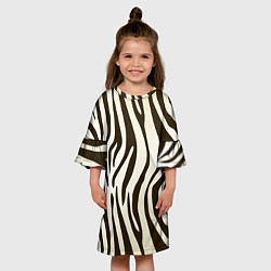 Платье клеш для девочки Шкура зебры, цвет: 3D-принт — фото 2