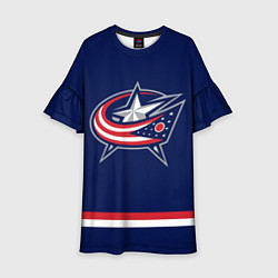 Платье клеш для девочки Columbus Blue Jackets, цвет: 3D-принт