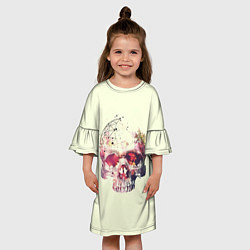 Платье клеш для девочки Skull, цвет: 3D-принт — фото 2