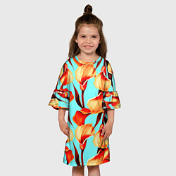 Платье клеш для девочки Summer Flowers, цвет: 3D-принт — фото 2
