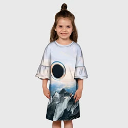 Платье клеш для девочки Черная дыра, цвет: 3D-принт — фото 2