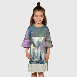 Платье клеш для девочки Хипстер, цвет: 3D-принт — фото 2