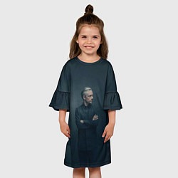 Платье клеш для девочки Доктор в рубашке, цвет: 3D-принт — фото 2