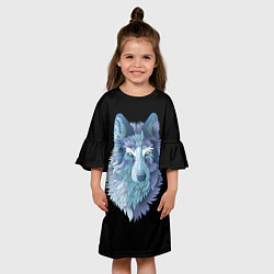 Платье клеш для девочки Седой волк, цвет: 3D-принт — фото 2