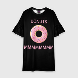 Платье клеш для девочки Donuts, цвет: 3D-принт