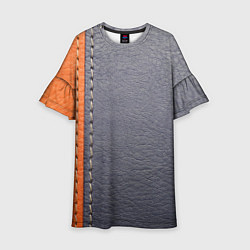 Платье клеш для девочки Кожа, цвет: 3D-принт